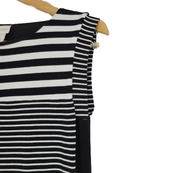 Chico's Black White Stripe Maxi Dress Small - Picture 4 of 7